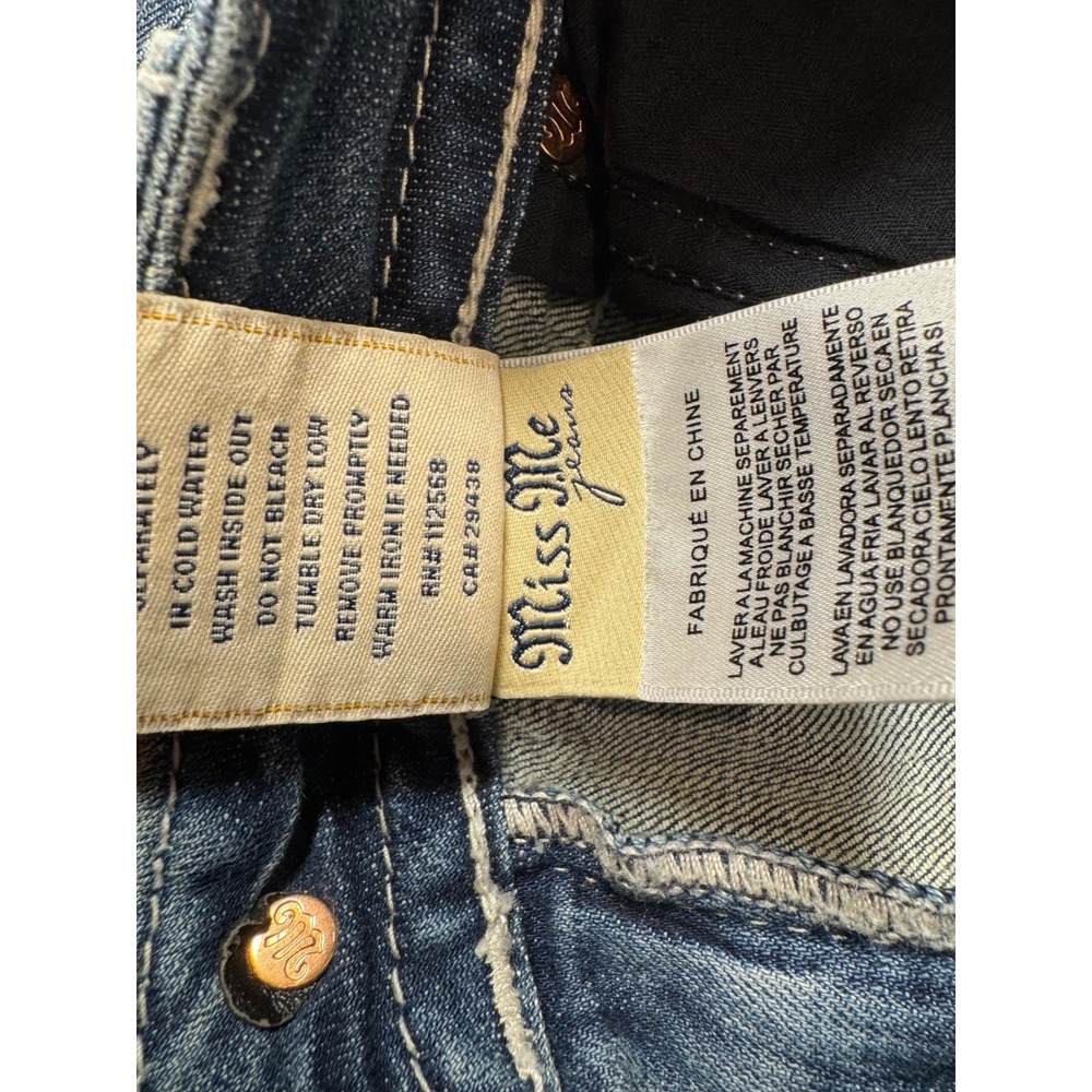Y2K Western Low Rise Women Size 27 Miss Me Signature Bootcut Jeans Embellished - Picture 12 of 12